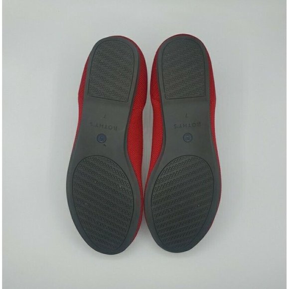 Rothy's The Flat Chili Red Knit Fabric Ballet Flats Shoes Women’s Size 7 - Picture 9 of 10